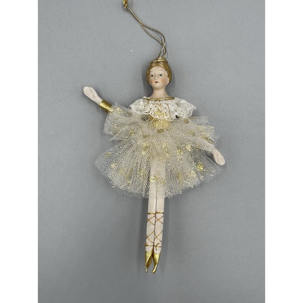 Victorian Style Ballerina Christmas Hanging Ornament Doll 6”‎